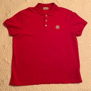 Moncler Men’s red short sleeve polo.  Size XL